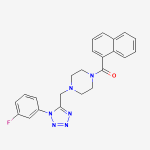 molecular formula C23H21FN6O B2594911 (4-((1-(3-fluorophenyl)-1H-tetrazol-5-yl)methyl)piperazin-1-yl)(naphthalen-1-yl)methanone CAS No. 1049482-94-1