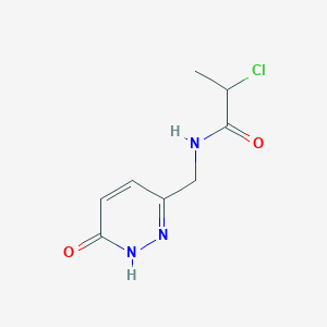 molecular formula C8H10ClN3O2 B2594920 2-Chloro-N-[(6-oxo-1H-pyridazin-3-yl)methyl]propanamide CAS No. 1865630-24-5