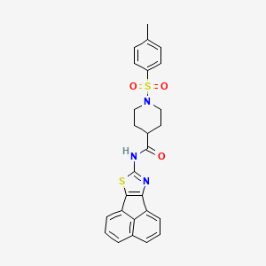 molecular formula C26H23N3O3S2 B2594921 N-(萘并[1,2-d]噻唑-8-基)-1-甲苯磺酰基哌啶-4-甲酰胺 CAS No. 923373-68-6