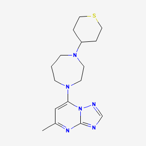 molecular formula C16H24N6S B2594927 1-{5-Methyl-[1,2,4]triazolo[1,5-a]pyrimidin-7-yl}-4-(thian-4-yl)-1,4-diazepane CAS No. 2380095-13-4