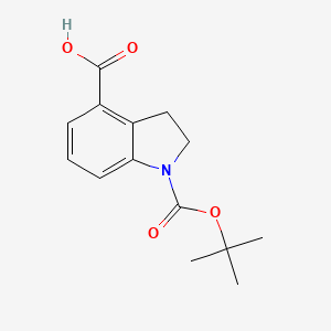 molecular formula C14H17NO4 B2594932 1-(tert-ブトキシカルボニル)インドリン-4-カルボン酸 CAS No. 208774-11-2