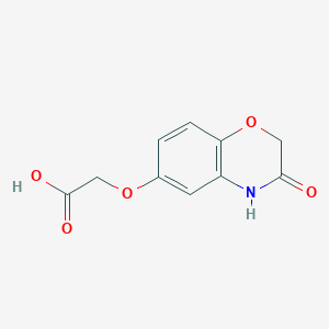 molecular formula C10H9NO5 B2594933 [(3-oxo-3,4-dihydro-2H-1,4-benzoxazin-6-yl)oxy]acetic acid CAS No. 893781-87-8