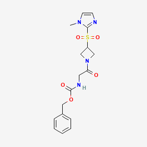 molecular formula C17H20N4O5S B2594934 benzyl (2-(3-((1-methyl-1H-imidazol-2-yl)sulfonyl)azetidin-1-yl)-2-oxoethyl)carbamate CAS No. 2034261-62-4