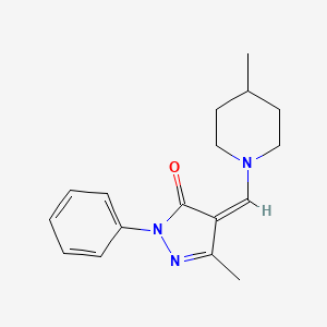 molecular formula C17H21N3O B2594941 (Z)-3-甲基-4-((4-甲基哌啶-1-基)亚甲基)-1-苯基-1H-吡唑-5(4H)-酮 CAS No. 536725-90-3