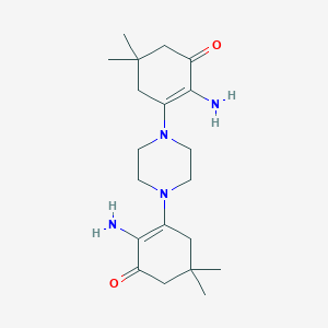 molecular formula C20H32N4O2 B259495 2-Amino-3-[4-(2-amino-5,5-dimethyl-3-oxo-1-cyclohexen-1-yl)-1-piperazinyl]-5,5-dimethyl-2-cyclohexen-1-one 