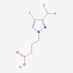 molecular formula C8H9F2IN2O2 B2594950 4-[3-(difluoromethyl)-4-iodo-1H-pyrazol-1-yl]butanoic acid CAS No. 1856047-40-9