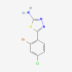 molecular formula C8H5BrClN3S B2594952 5-(2-溴-4-氯苯基)-1,3,4-噻二唑-2-胺 CAS No. 1388066-20-3