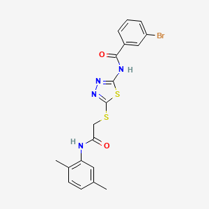 molecular formula C19H17BrN4O2S2 B2594958 3-bromo-N-(5-((2-((2,5-dimethylphenyl)amino)-2-oxoethyl)thio)-1,3,4-thiadiazol-2-yl)benzamide CAS No. 392295-06-6
