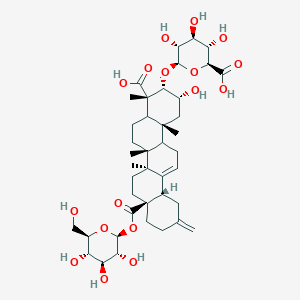 molecular formula C41H60O17 B2594962 (2S,3S,4S,5R,6R)-6-[[(2R,3S,4S,6Ar,6bS,8aS,12aS,14bR)-4-carboxy-2-hydroxy-4,6a,6b,14b-tetramethyl-11-methylidene-8a-[(2S,3R,4S,5S,6R)-3,4,5-trihydroxy-6-(hydroxymethyl)oxan-2-yl]oxycarbonyl-1,2,3,4a,5,6,7,8,9,10,12,12a,14,14a-tetradecahydropicen-3-yl]oxy]-3,4,5-trihydroxyoxane-2-carboxylic acid CAS No. 214840-34-3