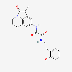 molecular formula C23H25N3O4 B2594964 N1-(2-methoxyphenethyl)-N2-(1-methyl-2-oxo-2,4,5,6-tetrahydro-1H-pyrrolo[3,2,1-ij]quinolin-8-yl)oxalamide CAS No. 898411-40-0