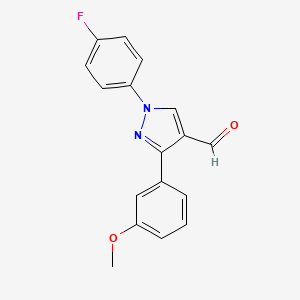 molecular formula C17H13FN2O2 B2594965 1-(4-fluorofenil)-3-(3-metoxifenil)-1H-pirazol-4-carbaldehído CAS No. 956984-87-5