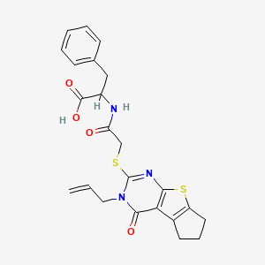 2-(2-((3-allyl-4-oxo-4,5,6,7-tetrahydro-3H-cyclopenta[4,5]thieno[2,3-d]pyrimidin-2-yl)thio)acetamido)-3-phenylpropanoic acid