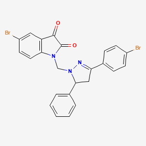 5-bromo-1-((3-(4-bromophenyl)-5-phenyl-4,5-dihydro-1H-pyrazol-1-yl)methyl)indoline-2,3-dione