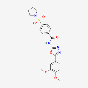 N-(5-(3,4-dimethoxyphenyl)-1,3,4-oxadiazol-2-yl)-4-(pyrrolidin-1-ylsulfonyl)benzamide