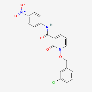 molecular formula C19H14ClN3O5 B2594982 1-((3-氯苯甲基)氧基)-N-(4-硝基苯基)-2-氧代-1,2-二氢吡啶-3-甲酰胺 CAS No. 852364-58-0