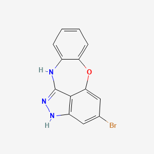 molecular formula C13H8BrN3O B2594983 4-溴-2,11-二氢苯并[2,3][1,4]氧杂环庚并[5,6,7-cd]吲唑 CAS No. 1252554-80-5