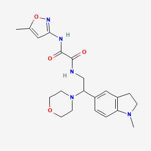 molecular formula C21H27N5O4 B2594994 N1-(2-(1-methylindolin-5-yl)-2-morpholinoethyl)-N2-(5-methylisoxazol-3-yl)oxalamide CAS No. 922067-47-8