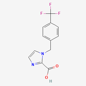 molecular formula C12H9F3N2O2 B2594996 1-[4-(Trifluoromethyl)benzyl]-1H-imidazole-2-carboxylic acid CAS No. 1439902-58-5