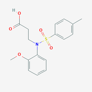 molecular formula C17H19NO5S B025950 3-{(2-Methoxyphenyl)[(4-methylphenyl)sulfonyl]amino}propanoic acid CAS No. 103687-96-3