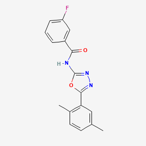 molecular formula C17H14FN3O2 B2595006 N-(5-(2,5-dimethylphenyl)-1,3,4-oxadiazol-2-yl)-3-fluorobenzamide CAS No. 891117-32-1