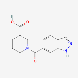 molecular formula C14H15N3O3 B2595008 1-(1H-indazole-6-carbonyl)piperidine-3-carboxylic acid CAS No. 1099016-73-5