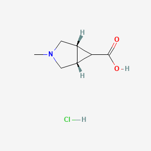 molecular formula C7H12ClNO2 B2595019 (1S,5R)-3-methyl-3-azabicyclo[3.1.0]hexane-6-carboxylic acid;hydrochloride CAS No. 2170489-24-2