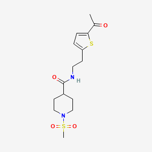 molecular formula C15H22N2O4S2 B2595020 N-(2-(5-acetylthiophen-2-yl)ethyl)-1-(methylsulfonyl)piperidine-4-carboxamide CAS No. 2034437-12-0