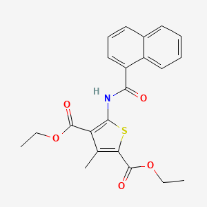 molecular formula C22H21NO5S B2595022 Diethyl-5-(1-Naphthamido)-3-methylthiophen-2,4-dicarboxylat CAS No. 443121-95-7