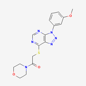 molecular formula C17H18N6O3S B2595024 2-((3-(3-甲氧基苯基)-3H-[1,2,3]三唑并[4,5-d]嘧啶-7-基)硫代)-1-吗啉基乙酮 CAS No. 941906-16-7
