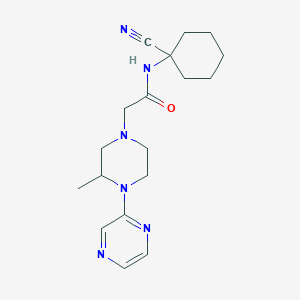 molecular formula C18H26N6O B2595030 N-(1-Cyanocyclohexyl)-2-(3-methyl-4-pyrazin-2-ylpiperazin-1-yl)acetamide CAS No. 2224169-31-5