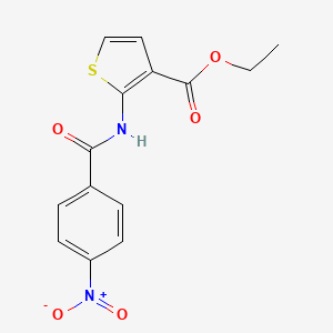 molecular formula C14H12N2O5S B2595040 Ethyl 2-(4-nitrobenzamido)thiophene-3-carboxylate CAS No. 896680-38-9