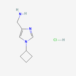 molecular formula C8H14ClN3 B2595043 (1-Cyclobutyl-1H-imidazol-4-yl)methanamine hydrochloride CAS No. 2197062-12-5