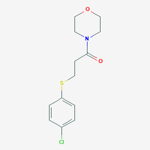 molecular formula C13H16ClNO2S B259505 3-[(4-Chlorophenyl)sulfanyl]-1-(morpholin-4-yl)propan-1-one 