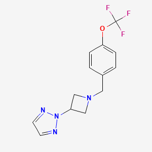 molecular formula C13H13F3N4O B2595051 2-[1-[[4-(Trifluoromethoxy)phenyl]methyl]azetidin-3-yl]triazole CAS No. 2415520-97-5