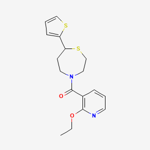 molecular formula C17H20N2O2S2 B2595052 (2-Ethoxypyridin-3-yl)(7-(thiophen-2-yl)-1,4-thiazepan-4-yl)methanone CAS No. 1705933-87-4