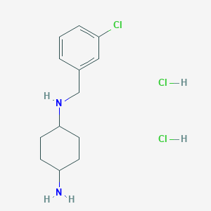 molecular formula C13H21Cl3N2 B2595053 (1R*,4R*)-N1-(3-Chlorobenzyl)cyclohexane-1,4-diamine dihydrochloride CAS No. 1286272-79-4