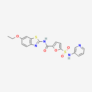 molecular formula C19H16N4O5S2 B2595055 N-(6-ethoxybenzo[d]thiazol-2-yl)-5-(N-(pyridin-3-yl)sulfamoyl)furan-2-carboxamide CAS No. 1169953-21-2