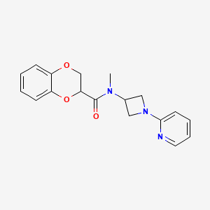 molecular formula C18H19N3O3 B2595065 N-Methyl-N-(1-pyridin-2-ylazetidin-3-yl)-2,3-dihydro-1,4-benzodioxine-3-carboxamide CAS No. 2415556-31-7