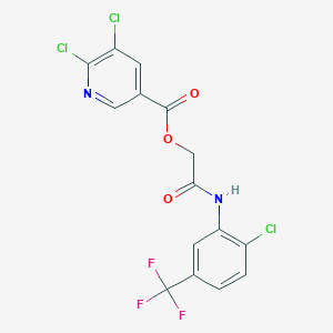 [2-[2-Chloro-5-(trifluoromethyl)anilino]-2-oxoethyl] 5,6-dichloropyridine-3-carboxylate