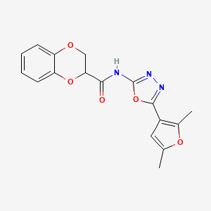 molecular formula C17H15N3O5 B2595070 N-(5-(2,5-dimethylfuran-3-yl)-1,3,4-oxadiazol-2-yl)-2,3-dihydrobenzo[b][1,4]dioxine-2-carboxamide CAS No. 1286714-01-9