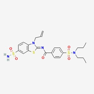 molecular formula C23H28N4O5S3 B2595076 (Z)-N-(3-烯丙基-6-磺酰基苯并[d]噻唑-2(3H)-亚甲基)-4-(N,N-二丙基磺酰基)苯甲酰胺 CAS No. 865176-10-9