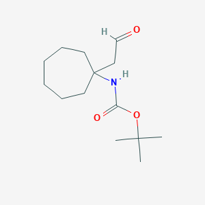 molecular formula C14H25NO3 B2595082 N-Boc-(1-aminocycloheptyl)-acetaldehyde CAS No. 1335042-00-6