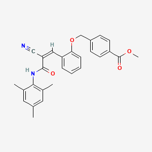 Methyl 4-[[2-[(Z)-2-cyano-3-oxo-3-(2,4,6-trimethylanilino)prop-1-enyl]phenoxy]methyl]benzoate