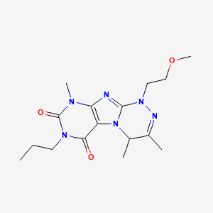 molecular formula C16H24N6O3 B2595087 1-(2-甲氧基乙基)-3,4,9-三甲基-7-丙基-4H-嘌呤[8,7-c][1,2,4]三嗪-6,8-二酮 CAS No. 919025-67-5