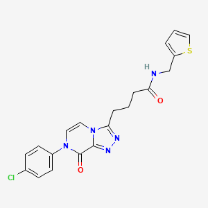 molecular formula C20H18ClN5O2S B2595089 4-(7-(4-chlorophenyl)-8-oxo-7,8-dihydro-[1,2,4]triazolo[4,3-a]pyrazin-3-yl)-N-(thiophen-2-ylmethyl)butanamide CAS No. 900012-81-9