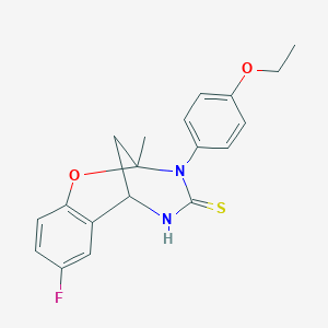 3-(4-ethoxyphenyl)-8-fluoro-2-methyl-5,6-dihydro-2H-2,6-methanobenzo[g][1,3,5]oxadiazocine-4(3H)-thione