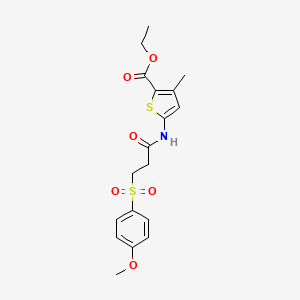 Ethyl 5-(3-((4-methoxyphenyl)sulfonyl)propanamido)-3-methylthiophene-2-carboxylate