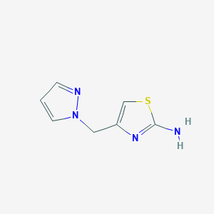 molecular formula C7H8N4S B2595114 4-(1H-pyrazol-1-ylméthyl)-1,3-thiazol-2-amine CAS No. 1152560-53-6