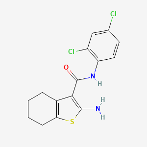 molecular formula C15H14Cl2N2OS B2595127 2-氨基-N-(2,4-二氯苯基)-4,5,6,7-四氢-1-苯并噻吩-3-甲酰胺 CAS No. 590350-61-1