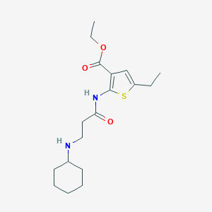 molecular formula C18H28N2O3S B259513 Ethyl 2-{[3-(cyclohexylamino)propanoyl]amino}-5-ethyl-3-thiophenecarboxylate 